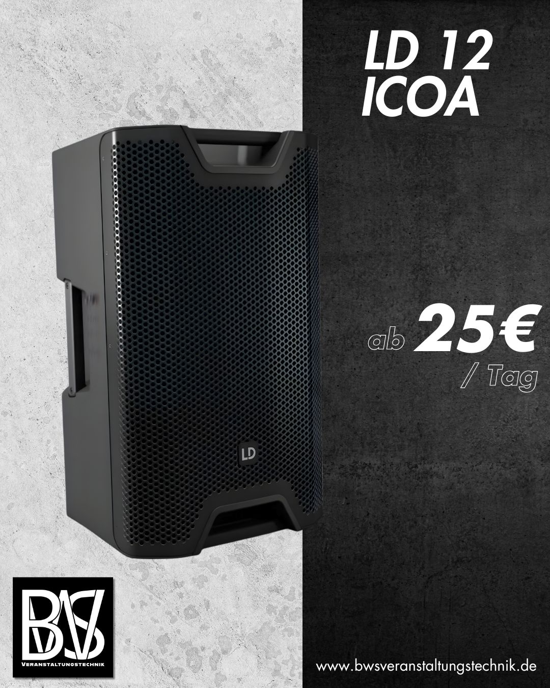 LD ICOA 12A BT - 12 Zoll Aktiv-Lautsprecher mit Bluetooth